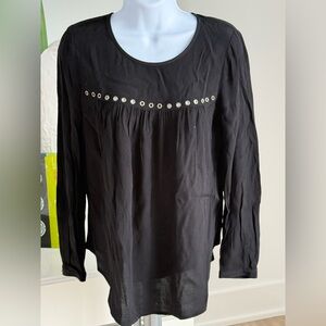 Fifteen Twenty Black Blouse with Silver Accents